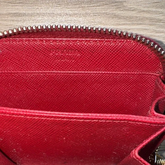 Prada Crimson Leather Zip Wallet - Picture 8 of 8